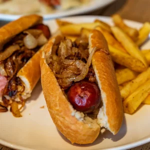 Grilled Kielbasa Sausage on a Bun